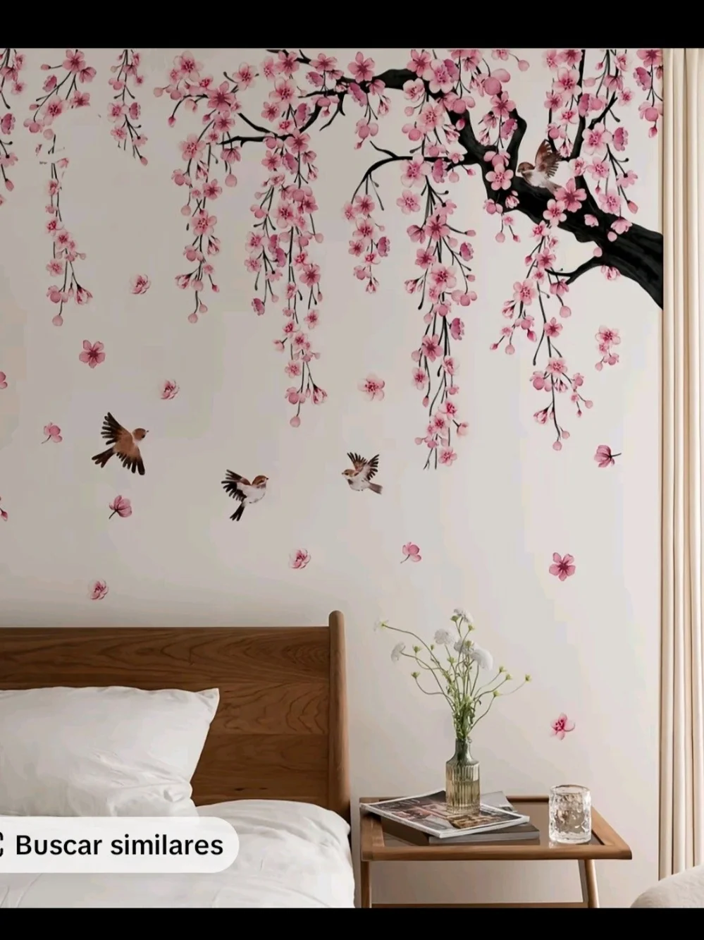 Pink Cherry Blossom Wall Decal - Decorative Home Wall Art